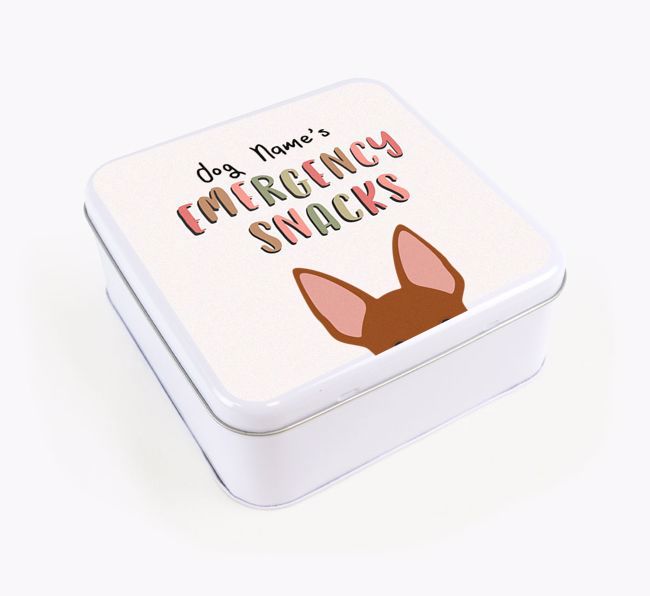 'Best Treats in Town' Square Tin for your {breedFullName}